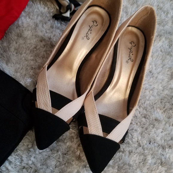 Qupid Shoes - Two tone Heels